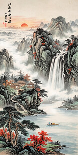 竖幅山水画