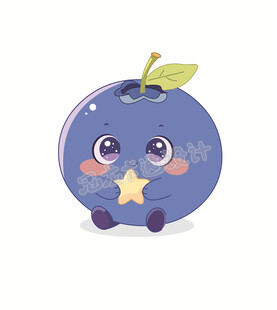 呆萌蓝莓卡通形象