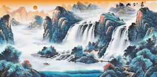 壮丽山水国画景观