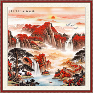 聚宝盆山水画