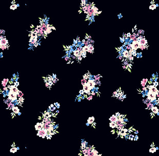 黑底花朵