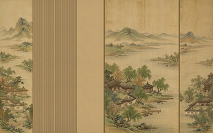 新中式古风宋式美学山水画壁画