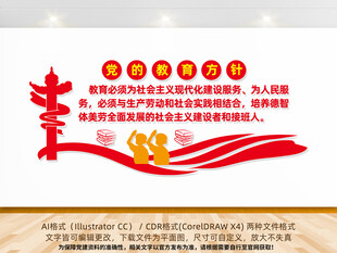 党的教育方针学校文化墙