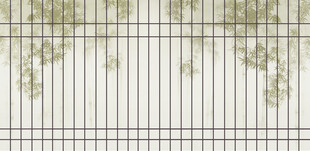 新中式古风国画水墨竹子背景墙