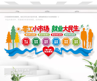 零工市场文化背景墙