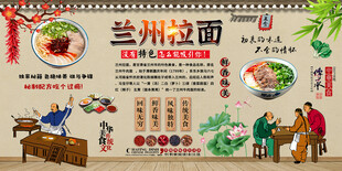 兰州拉面背景墙