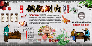 铜锅涮肉背景墙