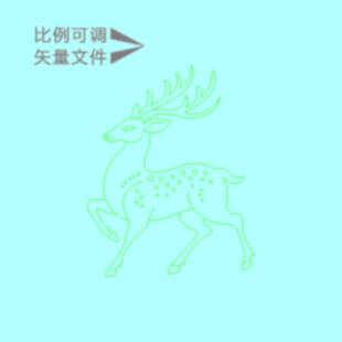 线条花鹿   