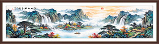 巨幅迎客松旭日东升山水装饰画