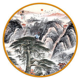 国画圆形画