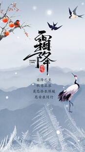 霜降国风节气海报