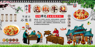 泡椒牛蛙背景墙