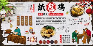 纸包鸡背景墙