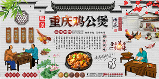 重庆鸡公煲背景墙