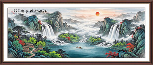 山水画客厅挂画