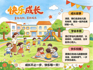 快乐成长 卡通海报