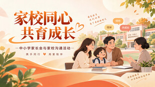 家校共育海报