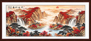 鸿运当头山水画