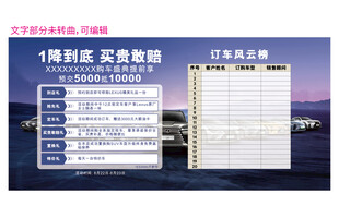 汽车促销活动公示展板