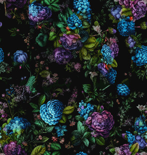 暗调蓝紫浆果绿植背景
