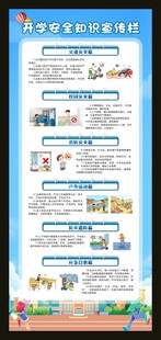 学生开学安全科普知识展板
