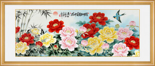 牡丹花鸟中式装饰画