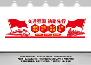 交通强国铁路先行标语文化墙