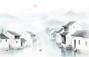 水墨江南水乡