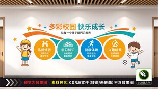 多彩校园快乐成长文化墙