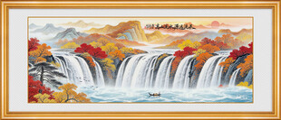 流水生财山水装饰画