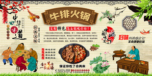 牛排火锅背景墙
