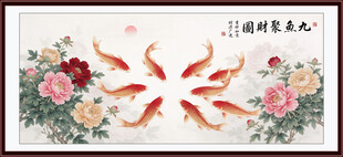 富贵九鱼图