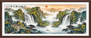 八方来财山水画