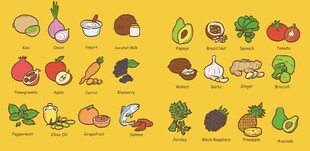 卡通果蔬食材图标合集