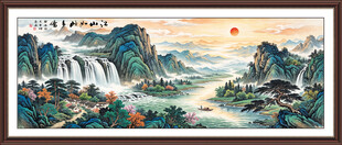 八方聚财山水画