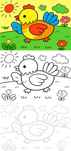 大公鸡简笔画