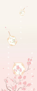 柔粉樱花朦胧背景