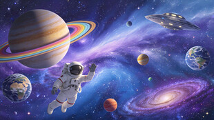 梦想星空星球宇宙背景图
