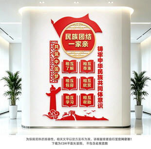 竖版民族团结文化墙