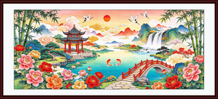 中堂国风山水吉祥装饰画