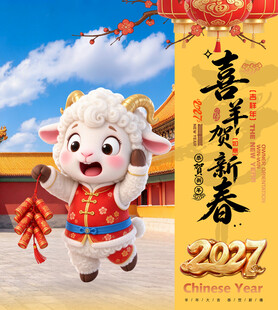 喜羊贺新春2027春节海报