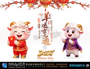 2027羊年新春吉祥海报