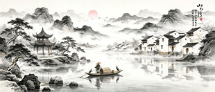 中国风水墨山水画
