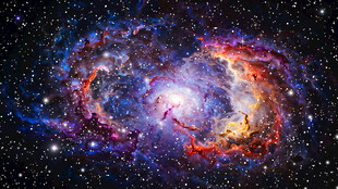 多彩旋涡星系宇宙星空