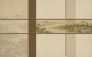 新中式古风宋式美学床头山水画
