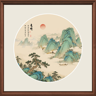 新中式青绿山水装饰画