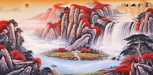 鸿运当头山水国画