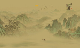 山水意境中国风水墨画